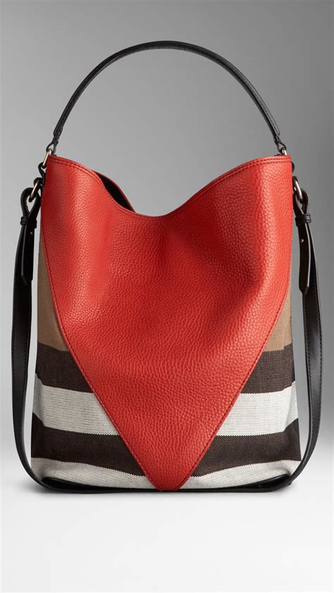 burberry canvas hobo|burberry hobo bag leather.